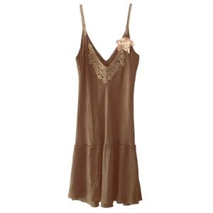 Spool olive green/brown spaghetti strap dr…